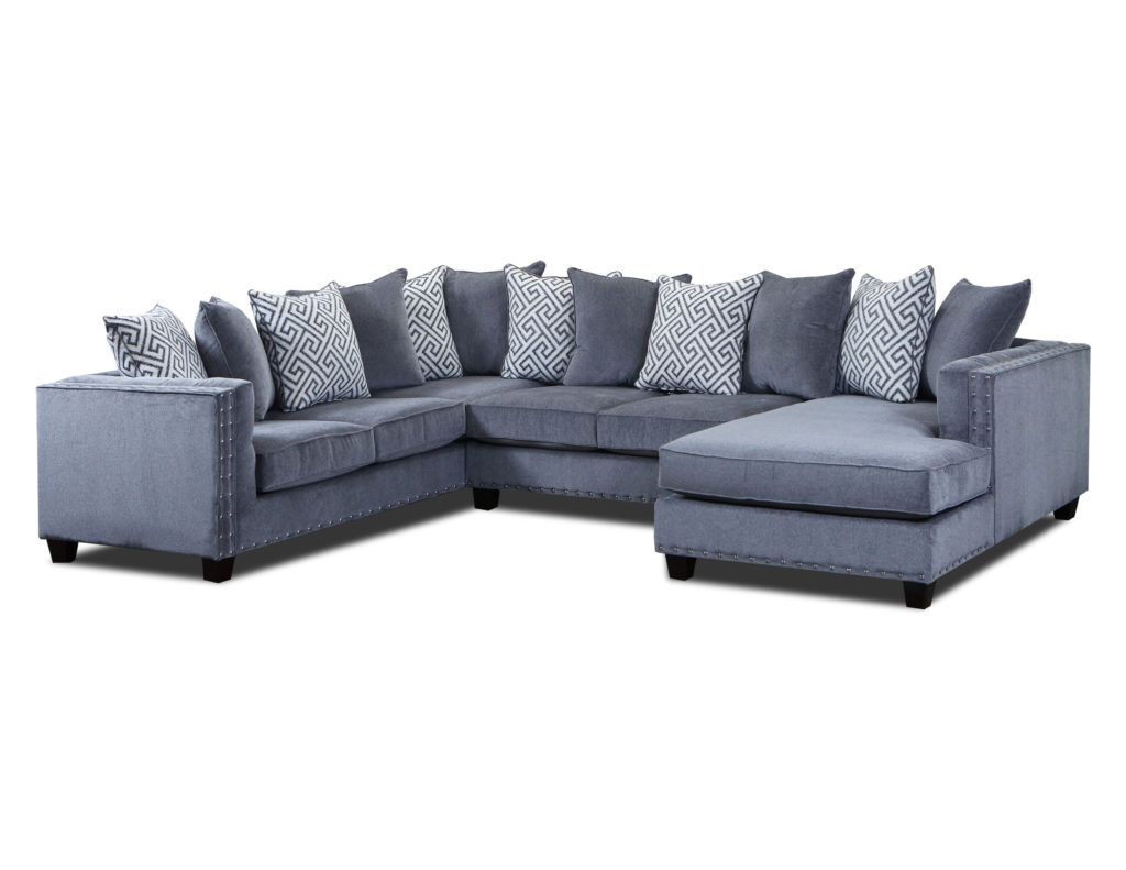 Moonstruck Grey 3 Pc Sectional – Cleo's Furniture Pertaining To 3pc Polyfiber Sectional Sofas With Nail Head Trim Blue/gray (Photo 9 of 15)