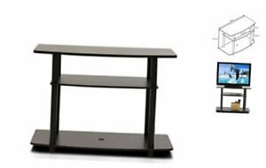 Most Current Furinno Turn N Tube No Tool 3 Tier Entertainment Tv Stands For Furinno Turn N Tube No Tools 3 Tier Tv Stands, Dark Brown (Photo 4 of 15)