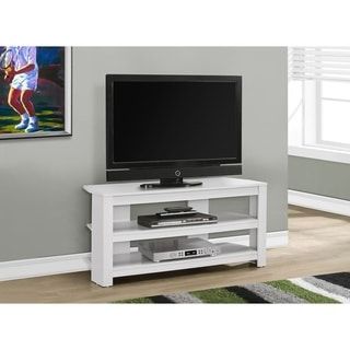 Most Current Naples Corner Tv Stands Intended For White 46 Inch Corner Tv Stand & Media Console – Free (View 5 of 15)