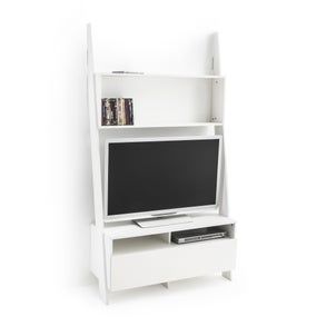 Most Current Tiva Oak Ladder Tv Stands With Regard To Domeno Wall Mounted Ladder Shelf Unit In Solid Oak , Oak (View 8 of 15)
