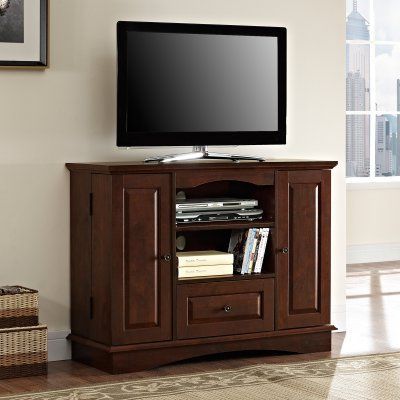 Most Current Walker Edison Farmhouse Tv Stands With Storage Cabinet Doors And Shelves Regarding Walker Edison 42 In. Tv Stand With Media Storage – Brown (Photo 2 of 15)