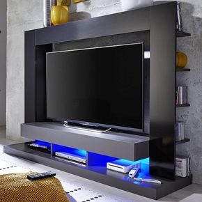 Most Popular Black Gloss Tv Wall Unit In Stamford Entertainment Unit In Black Gloss Fronts With (View 10 of 15)