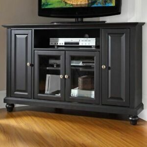 Most Popular Modern Black Tv Stands On Wheels With Regard To Modern Corner Tv Stand Media Entertainment Unit Solid Wood (View 12 of 15)