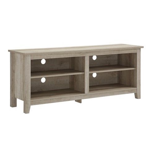 Most Popular Rustic Wood Tv Cabinets Regarding Weathered Wood Tv Stand 58" – Saracina Home (Photo 1 of 15)