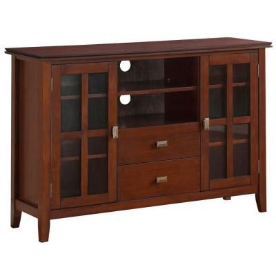 Most Popular Solid Wood Tv Stands For Tvs Up To 65&quot; Within Simpli Home Artisan Solid Wood 53 In (View 7 of 15)
