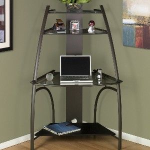 Most Popular Space Saving Black Tall Tv Stands With Glass Base In Small Corner Computer Desk • Stone's Finds (View 4 of 15)