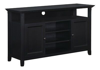 Most Recent Dark Brown Corner Tv Stands Within Simpli Home Amherst 54" Wide X 32" High Tall Tv Stand In (View 4 of 15)