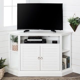 Most Recent Del Mar 50&quot; Corner Tv Stands White And Gray Throughout Shop White 46 Inch Corner Tv Stand & Media Console (View 1 of 15)