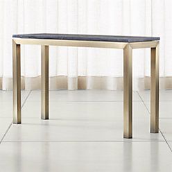 Most Recent Parsons Walnut Top &amp; Dark Steel Base 48x16 Console Tables Throughout Parsons Black Marble Top/ Brass Base 60x36 Large (Photo 6 of 15)