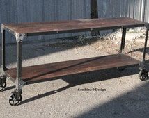 Most Recent Reclaimed Wood And Metal Tv Stands With Regard To Popular Items For Industrial Cart On Etsy (View 11 of 15)