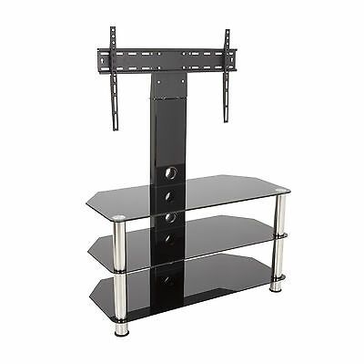 Most Recently Released Glass Shelves Tv Stands In Black Glass Tv Stand With Wall Bracket For 32 – 55" Tvs (View 8 of 15)