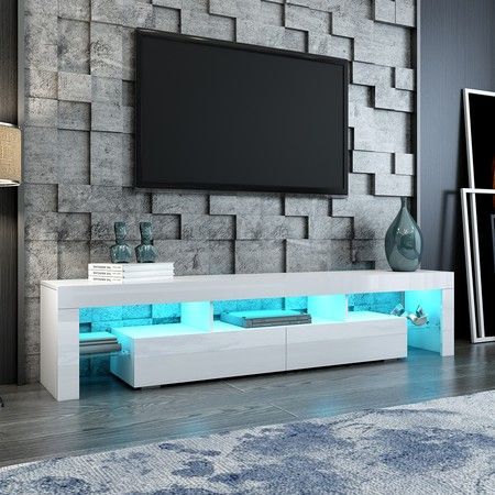 Most Recently Released Modern Black Tabletop Tv Stands In White Modern Tv Cabinet Stand Furniture Entertainment Unit (View 11 of 15)