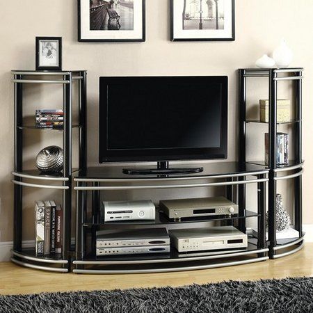 Most Recently Released Tier Entertainment Tv Stands In Black With Television Stands: Materials And Style (Photo 8 of 15)