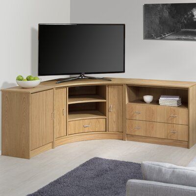 Most Up To Date 60" Corner Tv Stands Washed Oak Regarding Corner Tv Stands You'll Love (View 2 of 15)