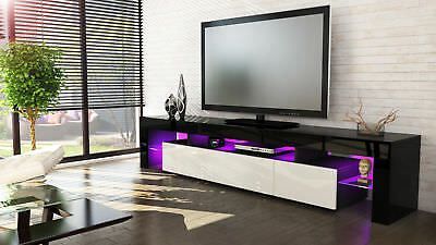 Most Up To Date Black Gloss Tv Wall Unit Regarding Details About Tv Stand Unit Board Lowboard Cabinet Lima V (View 8 of 15)
