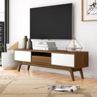 Most Up To Date Desert Fields Thea Mid Century Two Door Tv Stands In Dark Walnut With Osgood Tv Stand For Tvs Up To 60 Inches (Photo 3 of 3)