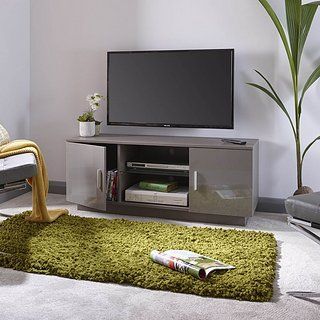 Most Up To Date Floor Tv Stands With Swivel Mount And Tempered Glass Shelves For Storage Regarding Lima Grey High Gloss Tv Stand (View 10 of 15)