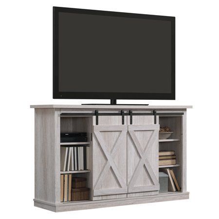 Most Up To Date White Tv Stands For Flat Screens Intended For Twin Star Home Terryville Barn Door Tv Stand For Tvs Up To (View 2 of 15)
