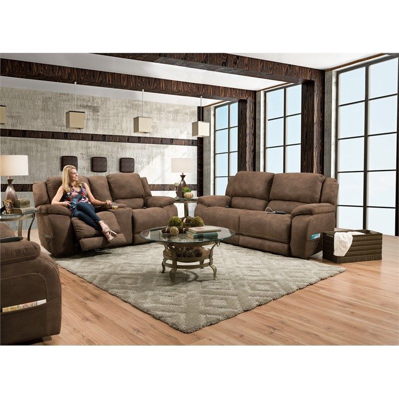 Murray Triple Power Sofa Recliner In Espresso Brown Fabric In Charleston Triple Power Reclining Sofas (View 15 of 15)
