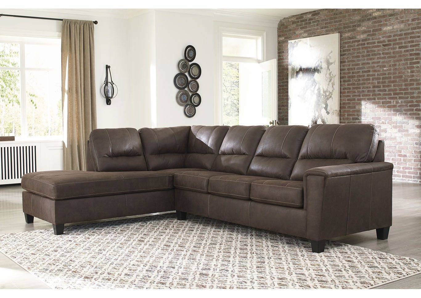 Navi Chestnut Left Arm Facing Sofa Chaise All Brands Inside 2Pc Maddox Left Arm Facing Sectional Sofas With Chaise Brown (View 2 of 15)