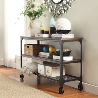 Nelson Industrial Modern Rustic Console Sofa Table Tv Pertaining To Fashionable Reclaimed Wood And Metal Tv Stands (View 7 of 15)