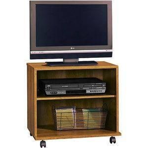New Sauder Rolling Tv/Vcr Cart Stand, Black Holds Up To 26 In Most Recent Easyfashion Adjustable Rolling Tv Stands For Flat Panel Tvs (View 13 of 15)