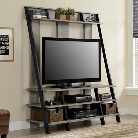 Newest Ameriwood Home Carson Tv Stands With Multiple Finishes Regarding Ameriwood Home Dunnington Ladder Style Home Entertainment (View 5 of 15)