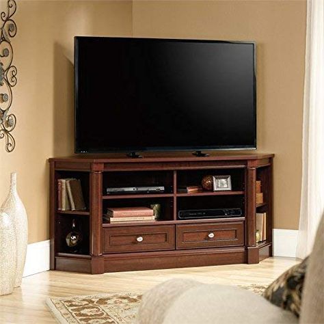 Newest Corner Tv Stands For Tvs Up To 60&quot; In Sauder 420603 Corner Entertainment Credenza, 60", Cherry (View 11 of 15)
