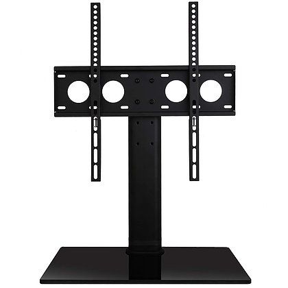 Newest Rfiver Black Tabletop Tv Stands Glass Base For Wali Tv Stand Wl Tvdvd  (View 12 of 15)
