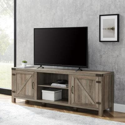 Featured Photo of 15 Ideas of Tv Stands with Table Storage Cabinet in Rustic Gray Wash