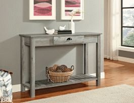 Newest Tv Stands With Table Storage Cabinet In Rustic Gray Wash With 48" Country Style Entry Console Table In Gray Wash (View 4 of 15)