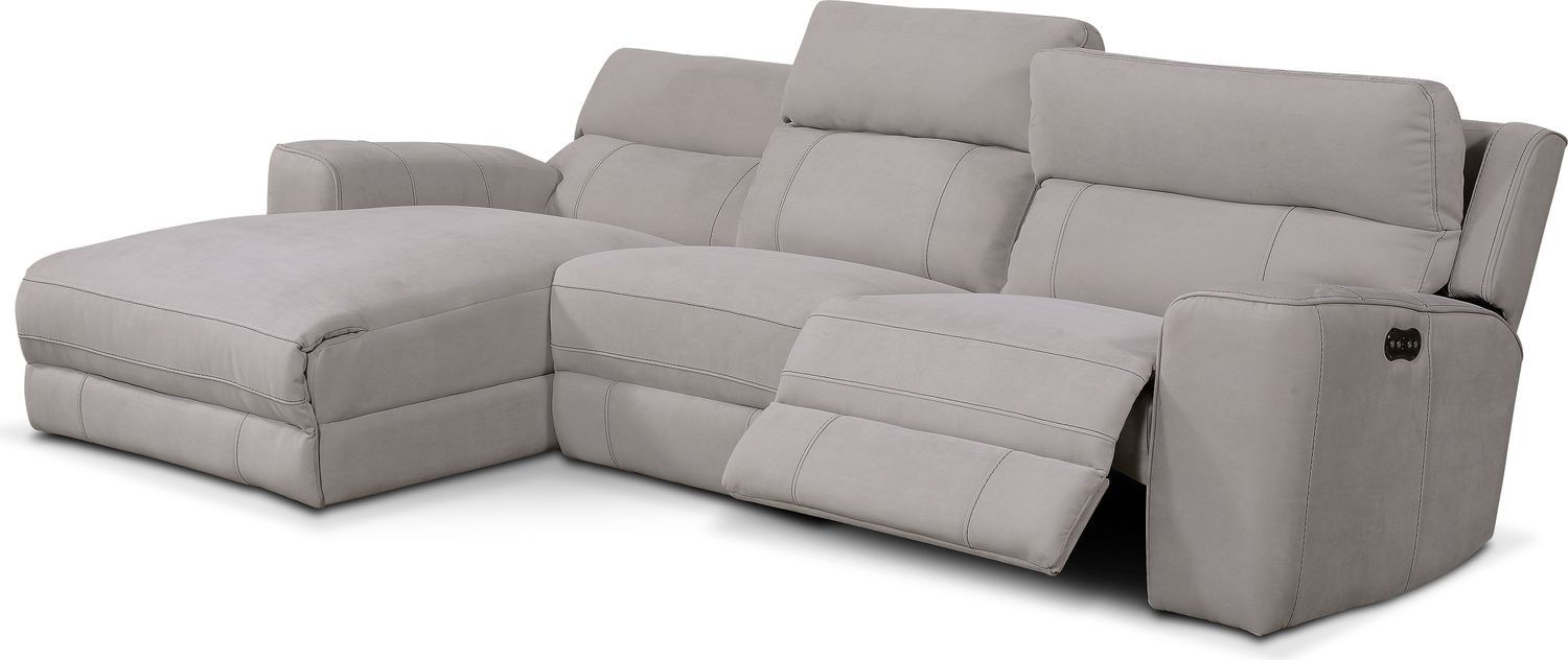 Newport 3 Piece Power Reclining Sectional With Left Facing For Copenhagen Reclining Sectional Sofas With Left Storage Chaise (View 15 of 15)