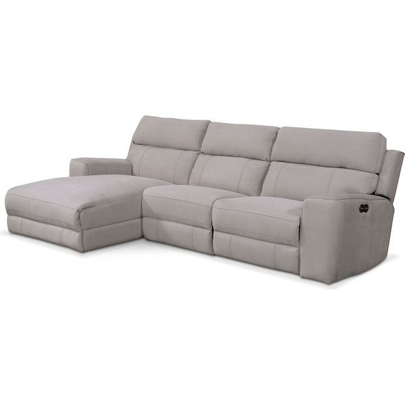 Newport 3 Piece Power Reclining Sectional With Left Facing With Regard To Copenhagen Reclining Sectional Sofas With Left Storage Chaise (View 7 of 15)