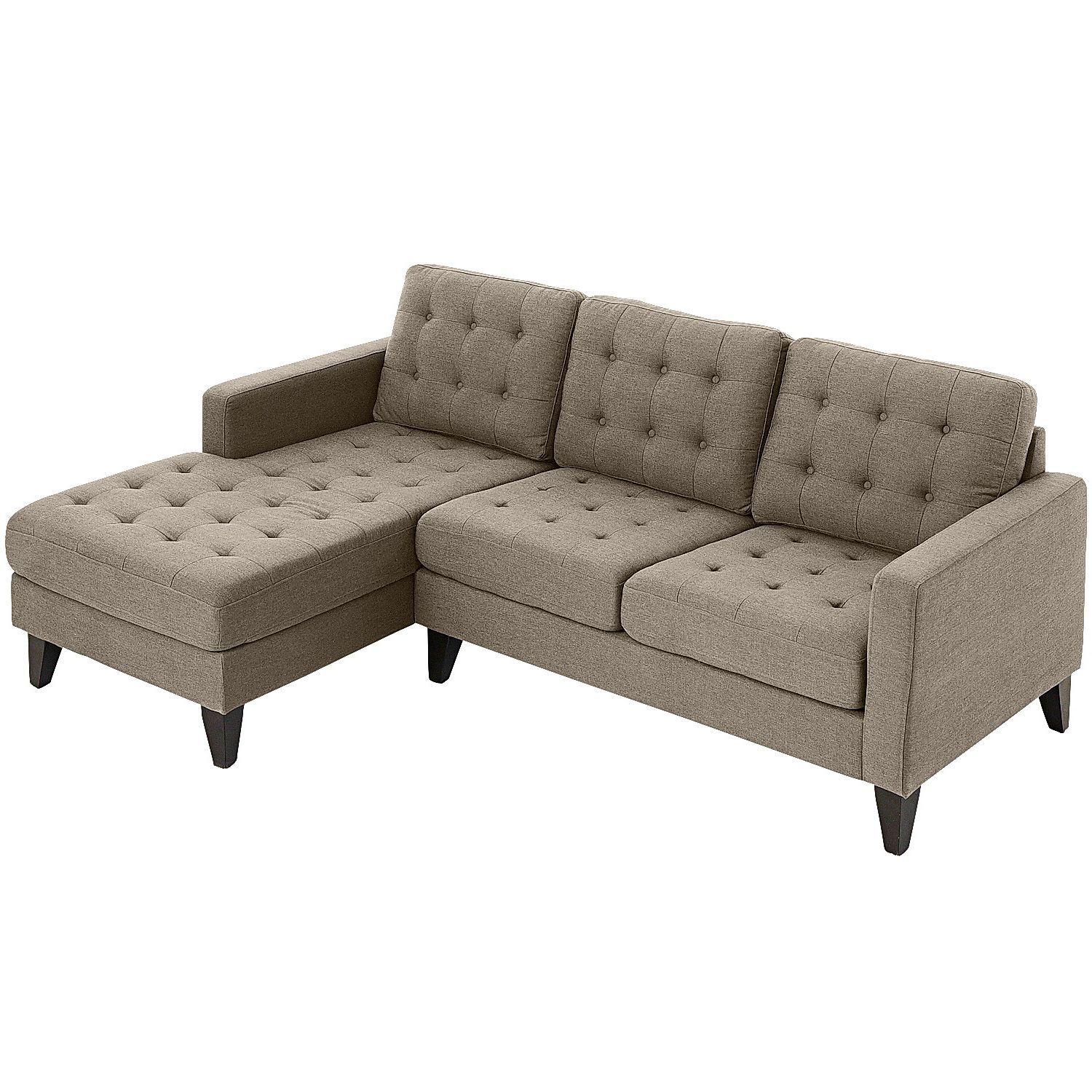 Nyle Putty 2 Piece Left Arm Chaise Sectional | Living Room Intended For Element Right Side Chaise Sectional Sofas In Dark Gray Linen And Walnut Legs (View 9 of 15)