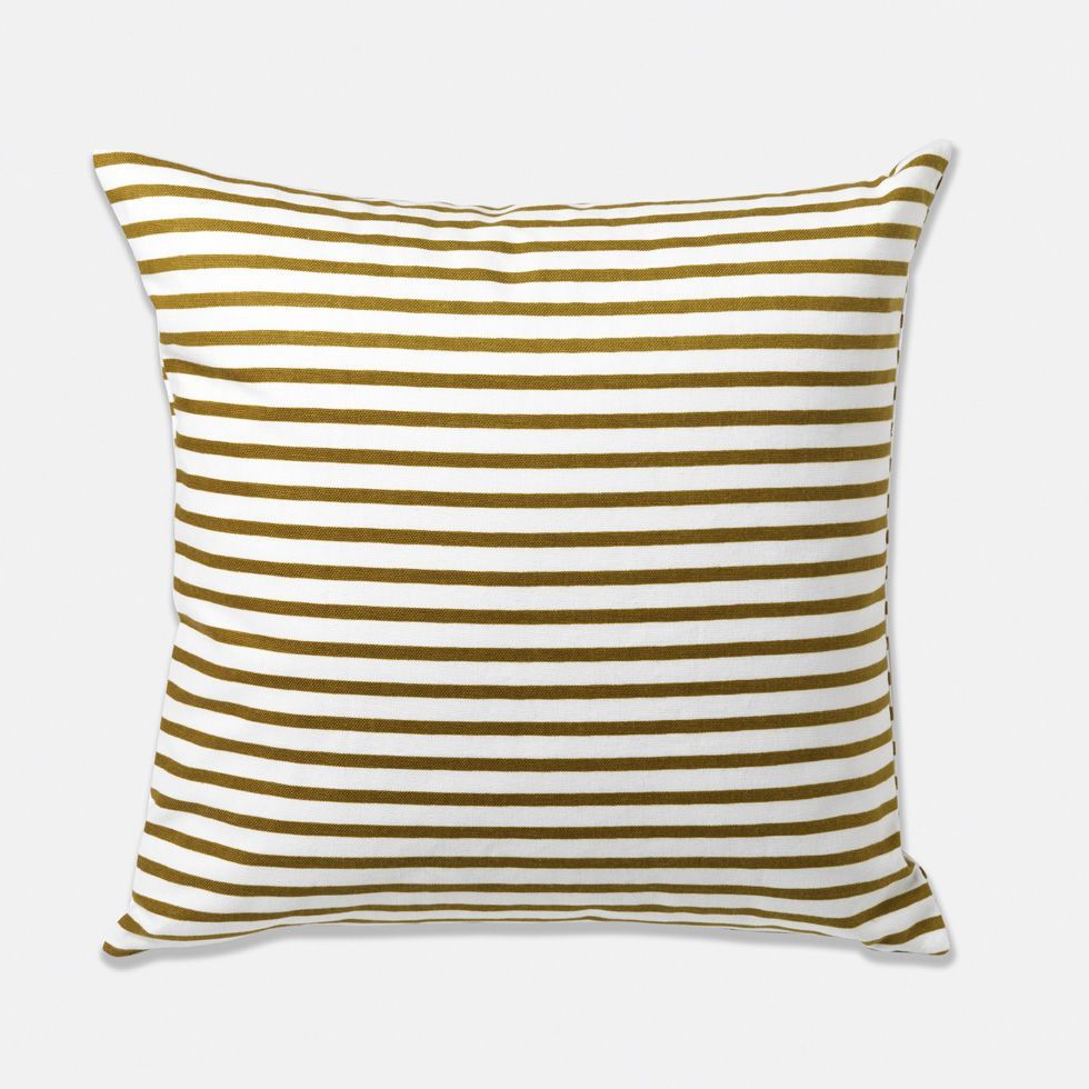 Olive Striped Pillow $48 | Pillows, Modern Pillows, Modern With 4pc French Seamed Sectional Sofas Oblong Mustard (Photo 11 of 15)