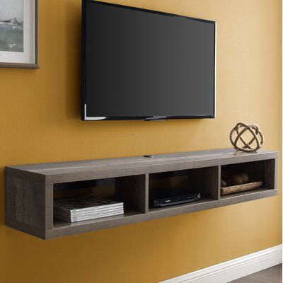 Orren Ellis Maughan Floating Tv Stand For Tvs Up To 65 For Newest Floating Tv Shelf Wall Mounted Storage Shelf Modern Tv Stands (View 3 of 15)