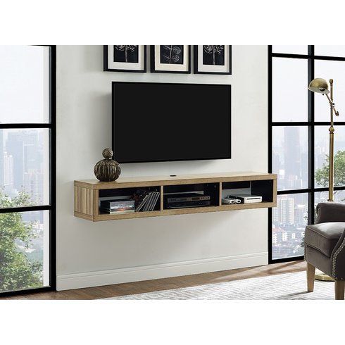 Orren Ellis Moats Floating Tv Stand For Tvs Up To 65 Within Popular Glass Shelves Tv Stands For Tvs Up To 65" (View 5 of 15)