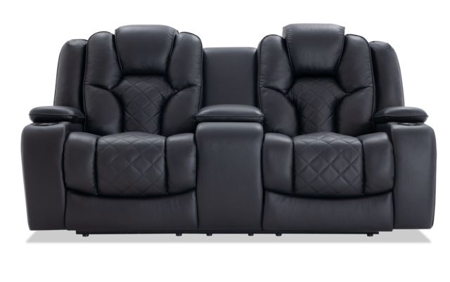 Panther Leather Power Reclining Sofa Console Loveseat Within Panther Fire Leather Dual Power Reclining Sofas (View 10 of 15)