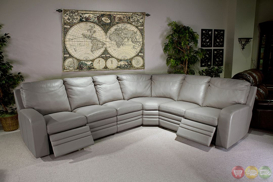 Parker Living Steinbeck Gray Top Grain Leather Sectional Intended For Sectional Sofas In Gray (View 13 of 15)