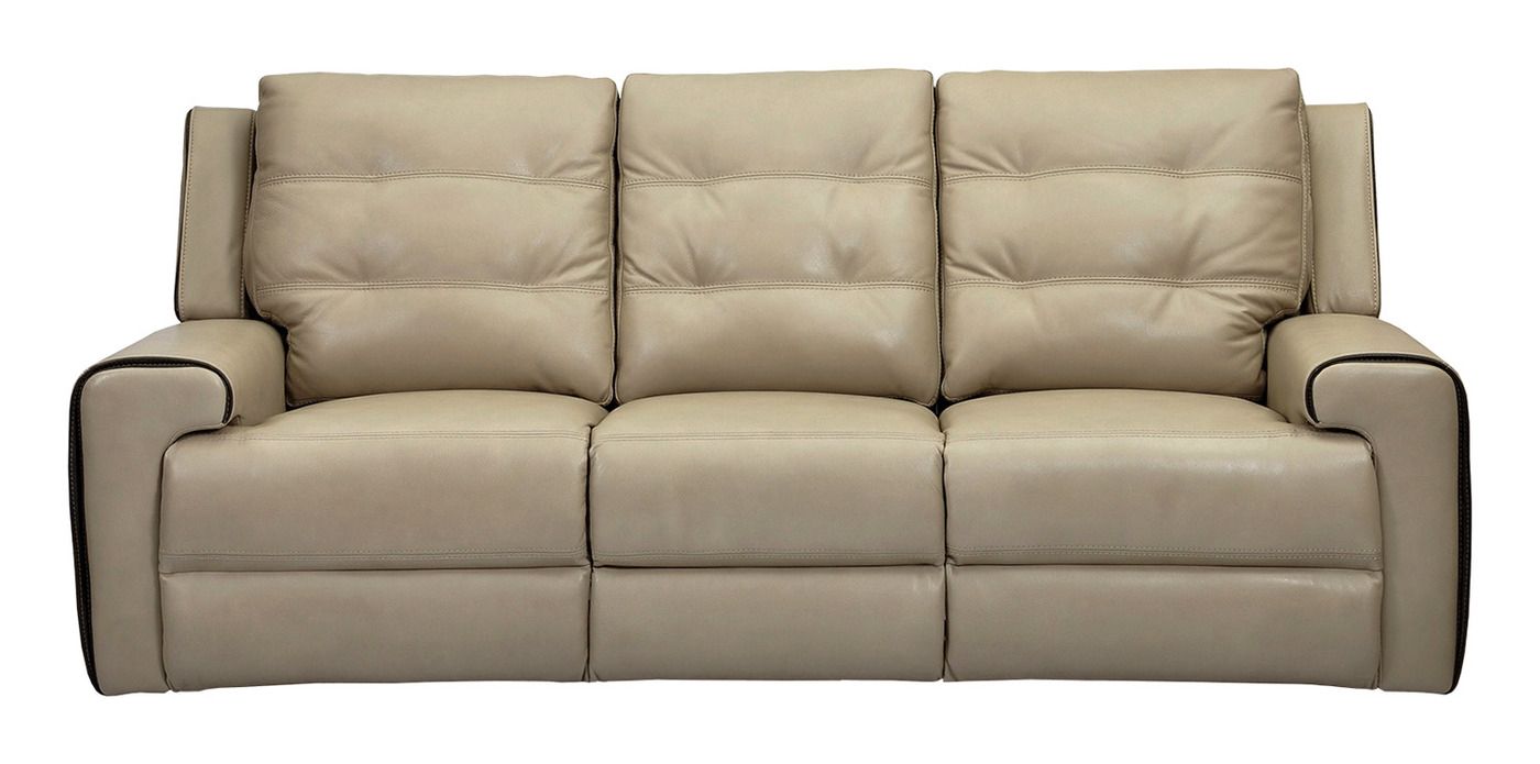 Patterson Vanilla Leather Power Dual Reclining Sofa With Pertaining To Dual Power Reclining Sofas (View 10 of 15)