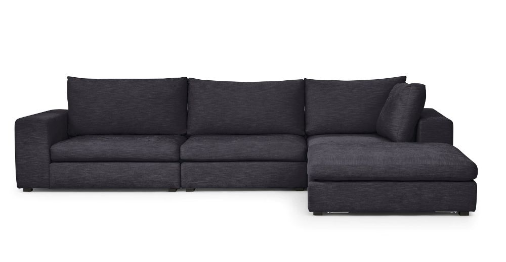 Petrel Gray Gaba Right Facing Modular Fabric Sectional With Regard To Florence Mid Century Modern Right Sectional Sofas (View 14 of 15)