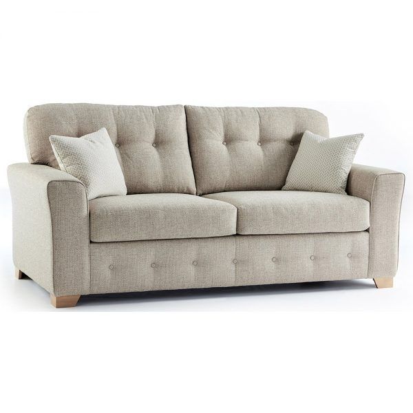 Plumstead Fabric 3 Seater Sofa In Beige | Just Sit On It Intended For Scarlett Beige Sofas (View 11 of 15)