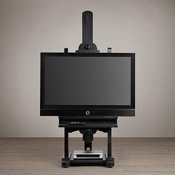 Polished Nickel Tv Easel I Restoration Hardware With Regard To Latest Reclaimed Wood And Metal Tv Stands (View 10 of 15)