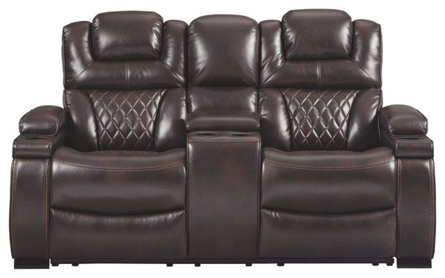 Polyester Upholstered Metal Power Reclining Loveseat With For Magnus Brown Power Reclining Sofas (View 11 of 15)