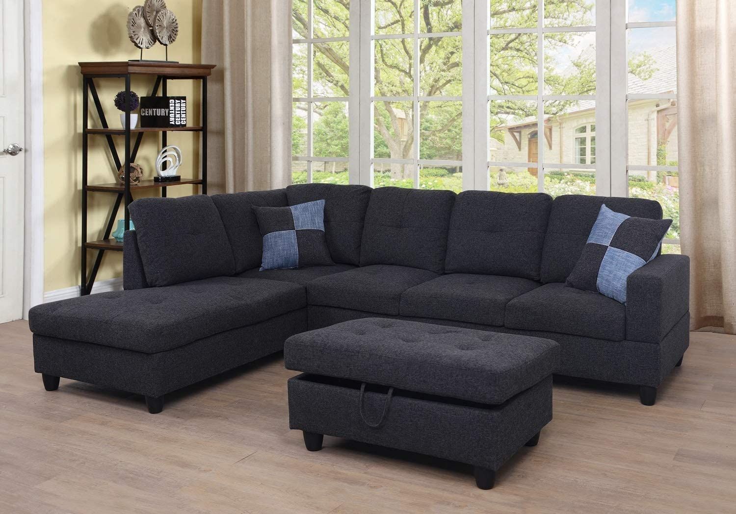 Ponliving Furniture 3 Pcpiece Sectional Sofa Couch Set, L With Hannah Right Sectional Sofas (View 1 of 15)