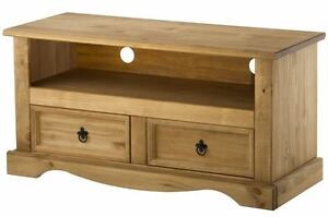 Popular Corona Corner Tv Stands Intended For Corona 2 Drawer Tv Cabinet Stand Unit Mexican Pine Solid (Photo 2 of 15)