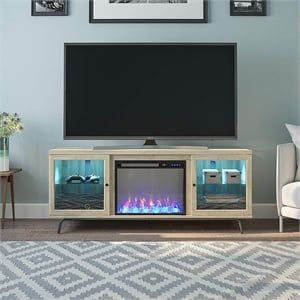 Popular Del Mar 50" Corner Tv Stands White And Gray For Fireplace Tv Stand, Electric Fireplace Tv Stands (View 2 of 15)