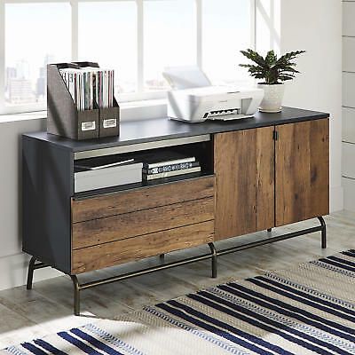 Popular Tabletop Tv Stands Base With Black Metal Tv Mount With Rustic Industrial Wood Metal Console Sideboard 60" Tv (View 11 of 15)
