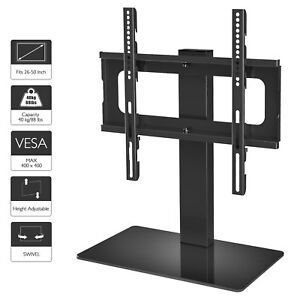 Popular Tv Stands With Cable Management Regarding Table Top Pedestal Tv Stand For Samsung Sony Lg 26 30  (View 12 of 15)