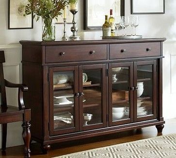 Preferred Alden Design Wooden Tv Stands With Storage Cabinet Espresso Within Lawton Buffet, Dark Cherry Stain – Traditional – Buffets (Photo 7 of 15)
